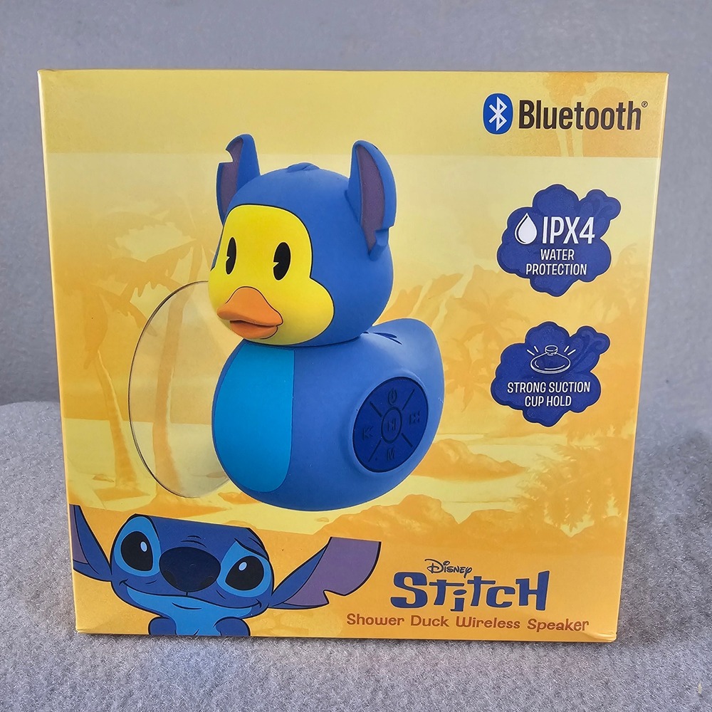 Disney Stitch Shower Duck Bluetooth Wireless Speaker IPX4 Suction Cup New